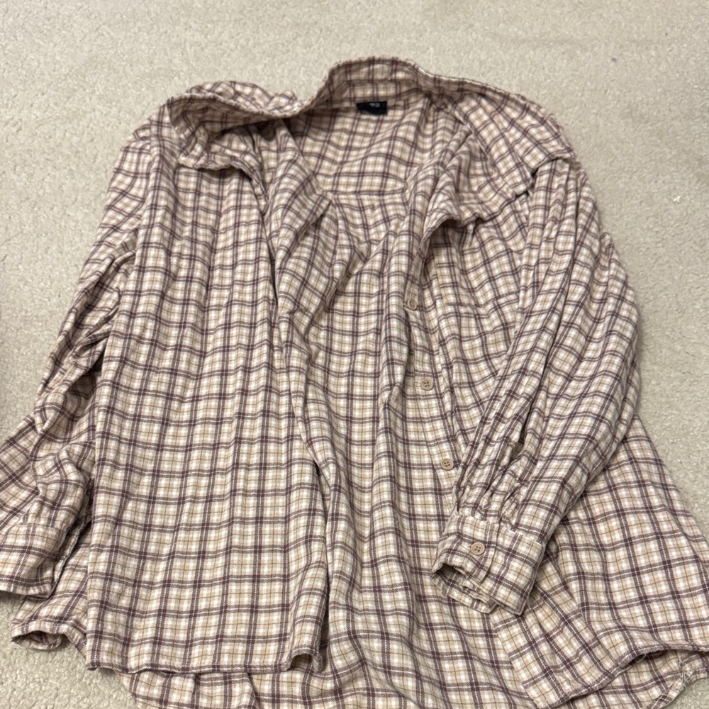 Cotton On Beige Plaid Casual Shirt